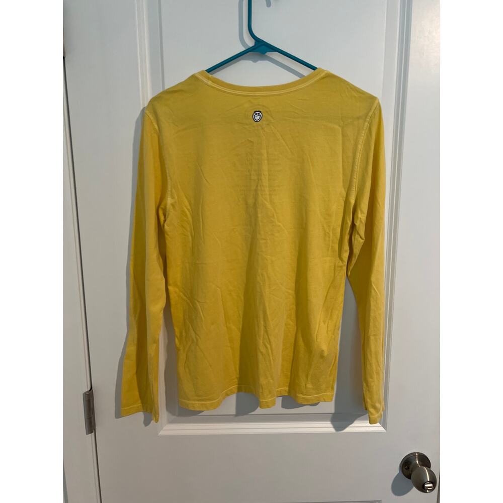 Life is Good Yellow Long Sleeve Tee with Pink Heart Logo – Size Small - Picture 5 of 5